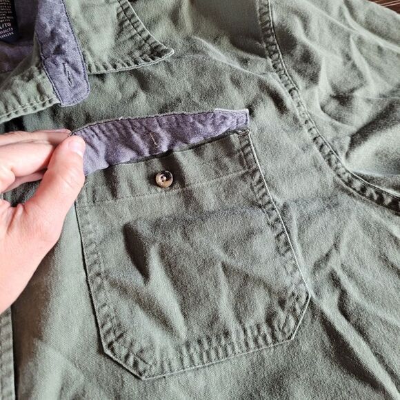 Wrangler Vintage Short Sleeve Green Comfort Flex Flap Pockets XL - Picture 2 of 8